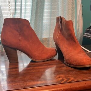Old Navy Brown Ankle Booties with Suede Finish